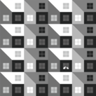 A Pattern of Houses with Cats